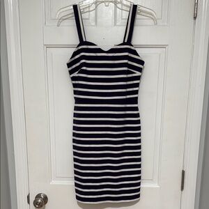 Old Navy Bodycon Striped Blue and White Dress